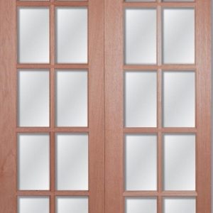 Hardwood GTP Square Top with Clear Bevelled Glass - Rebated Pair - Unfinished DF